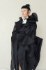 SPECIAL BLACK AVANT-GARDE LONG COAT WITH DETAILS