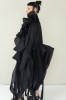 SPECIAL BLACK AVANT-GARDE LONG COAT WITH DETAILS