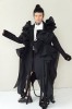 SPECIAL BLACK AVANT-GARDE LONG COAT WITH DETAILS