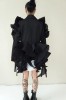 SPECIAL BLACK AVANT-GARDE COAT WITH DETAILS