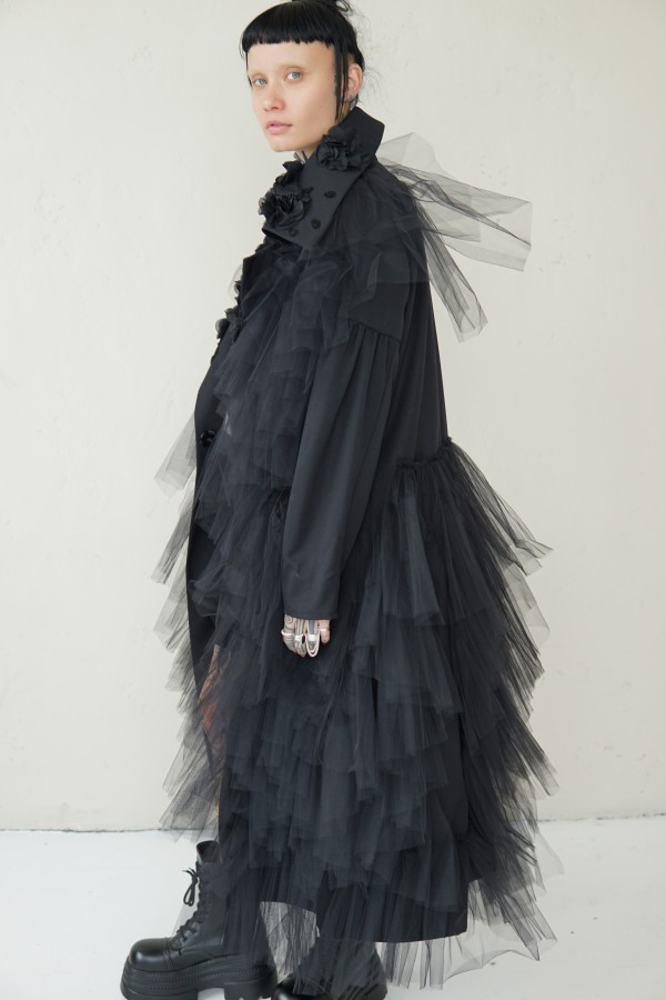 UNIQUE TULLE EVENING COAT 