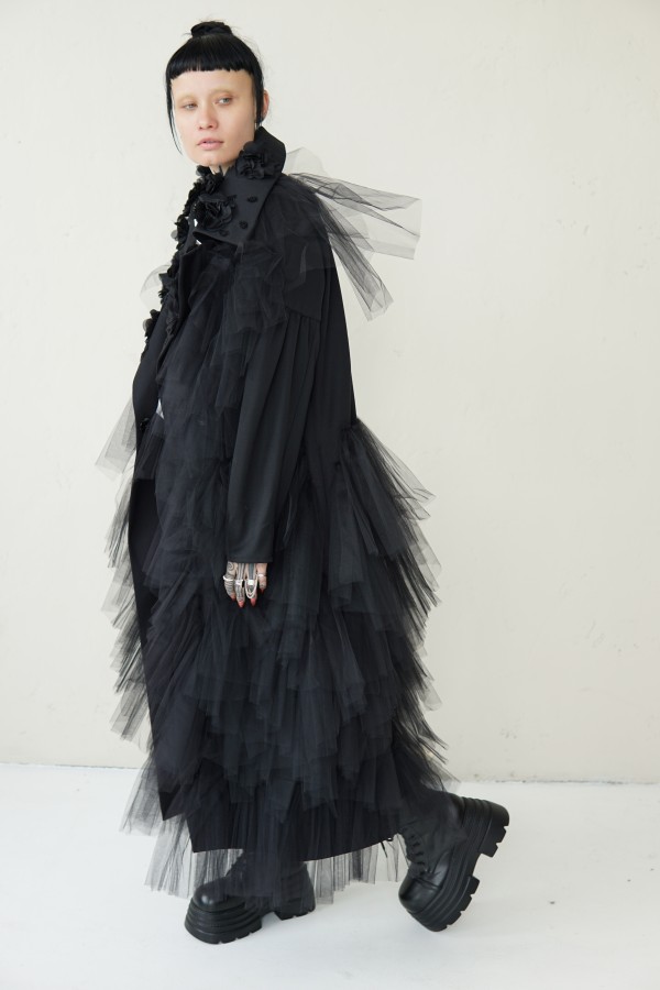 UNIQUE TULLE EVENING COAT 