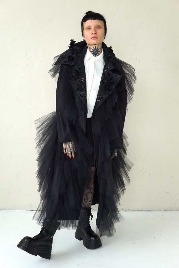 UNIQUE TULLE EVENING COAT 