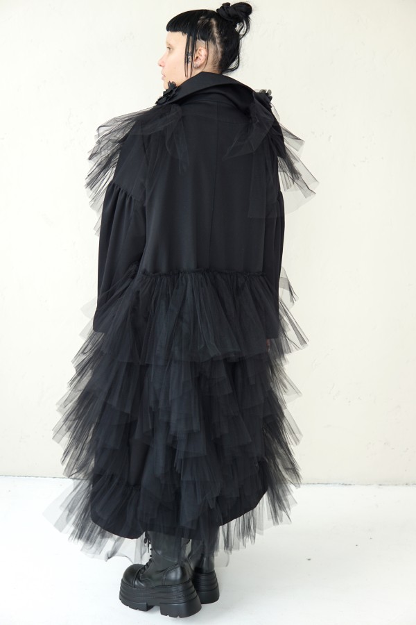 UNIQUE TULLE EVENING COAT 