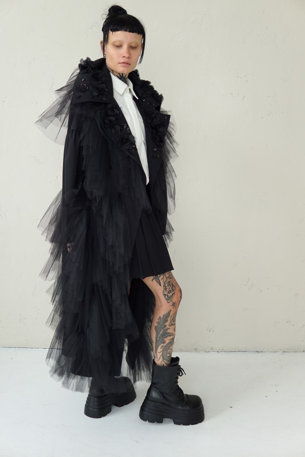UNIQUE TULLE EVENING COAT 