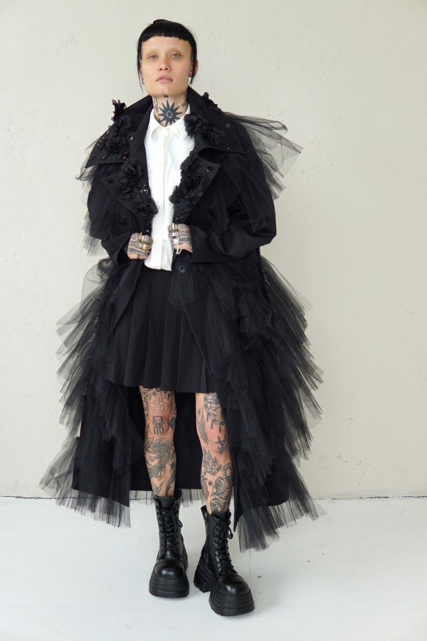 UNIQUE TULLE EVENING COAT 