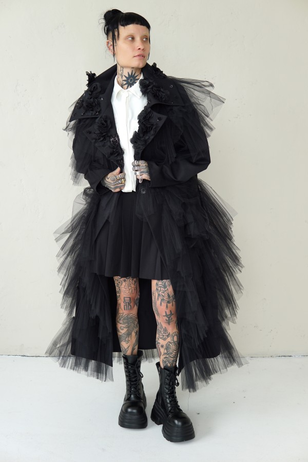 UNIQUE TULLE EVENING COAT 