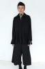 BLACK WOOL FLARED SHIRT 