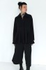 BLACK WOOL FLARED SHIRT 