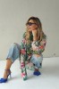 Floral viscose long shirts
