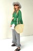 GREEN LINEN JACKET WITH LACES