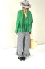 GREEN LINEN JACKET WITH LACES