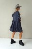 GREY LINEN DRESS WITH LONG SLEEVE