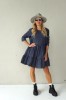 GREY LINEN DRESS WITH LONG SLEEVE