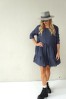 GREY LINEN DRESS WITH LONG SLEEVE
