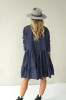 GREY LINEN DRESS WITH LONG SLEEVE