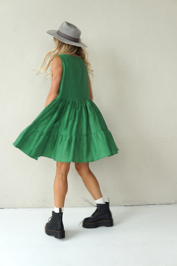 Green Linen Dress