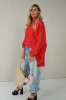 Impressive red loose-fitting shirt with pleats at the back