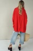 Impressive red loose-fitting shirt with pleats at the back