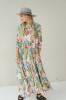 LONG, LIGHTLY FALLING VISCOSE FLORAL DRESS