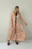 LONG FLOWING FLORAL DRESS WITH BLACK RIBBON