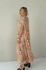 LONG FLOWING FLORAL DRESS WITH BLACK RIBBON