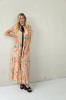 LONG FLOWING FLORAL DRESS WITH BLACK RIBBON