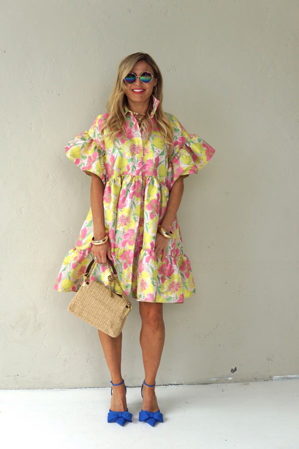 LUXURY JACQUARD PINK DRESS