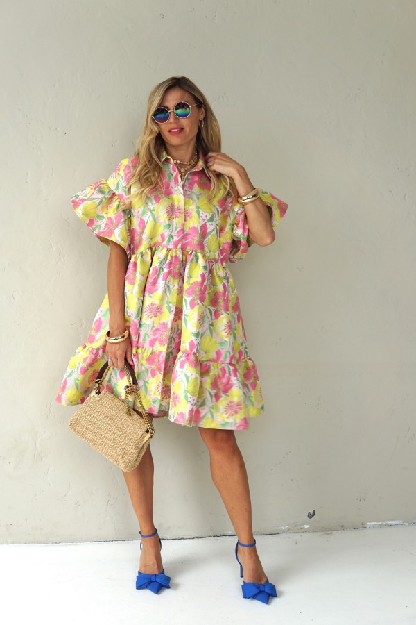 LUXURY JACQUARD PINK DRESS