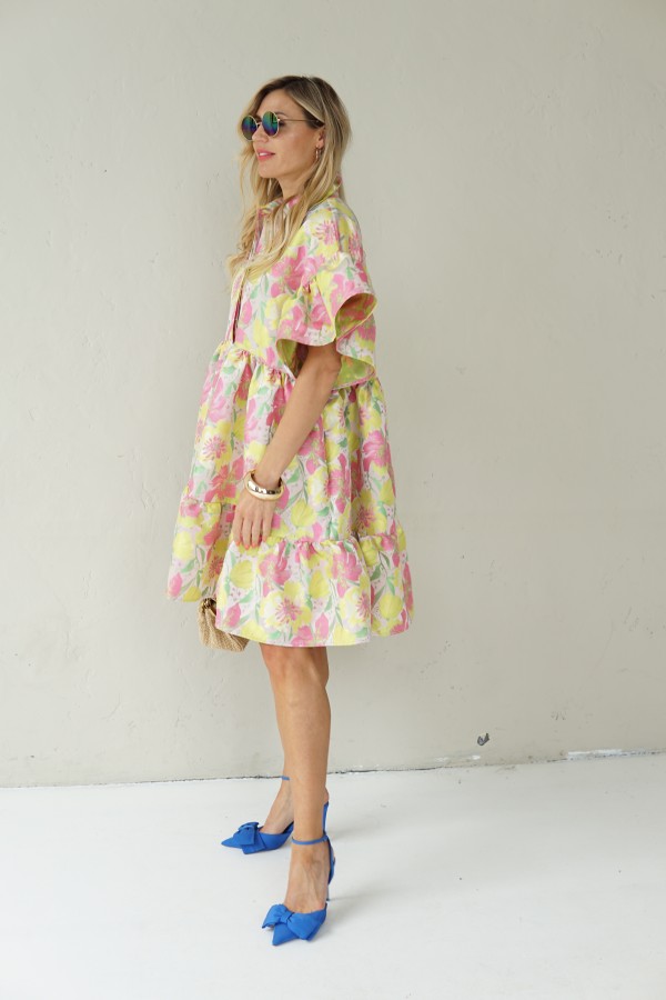 LUXURY JACQUARD PINK DRESS