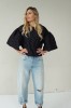 Luxurious jacquard blouse with puff sleeves
