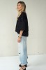 Luxurious jacquard blouse with puff sleeves
