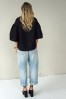 Luxurious jacquard blouse with puff sleeves