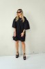 Luxurious jacquard dress with puff sleeves