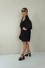 Luxurious jacquard dress with puff sleeves