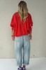 Luxurious linen blouse ties with laces
