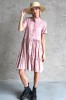 PINK VISCOSE SHIRT DRESS