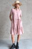 PINK VISCOSE SHIRT DRESS