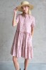 PINK VISCOSE SHIRT DRESS