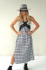 Plaid dress with thin straps
