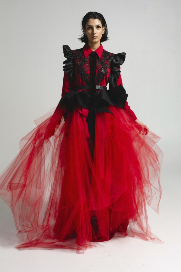 RED LONG DRESS WITH TULLE RED LONG DRESS WITH TULLE
