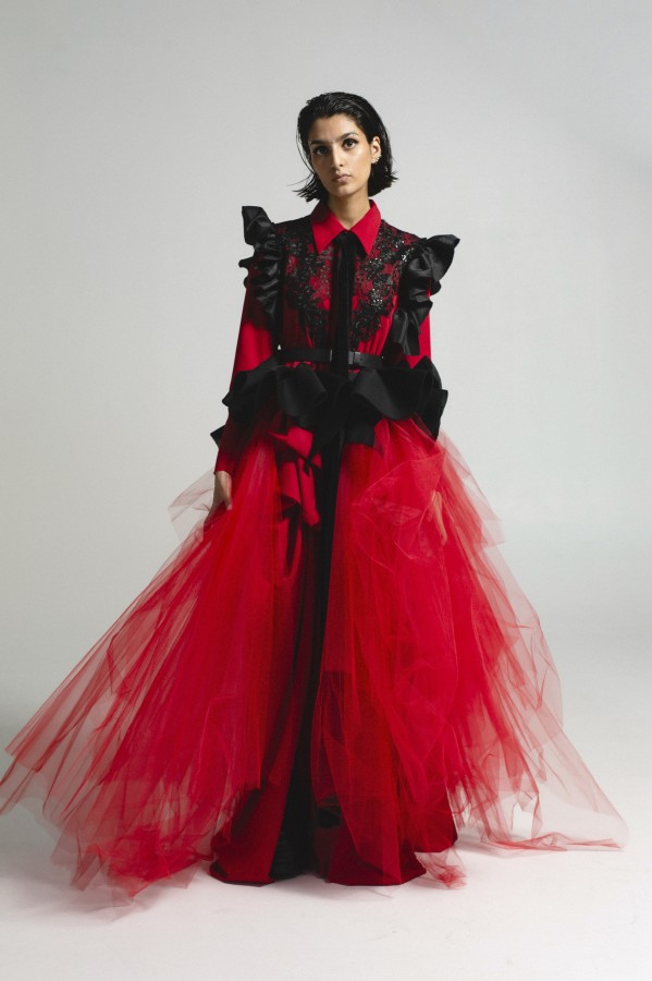 RED LONG DRESS WITH TULLE RED LONG DRESS WITH TULLE