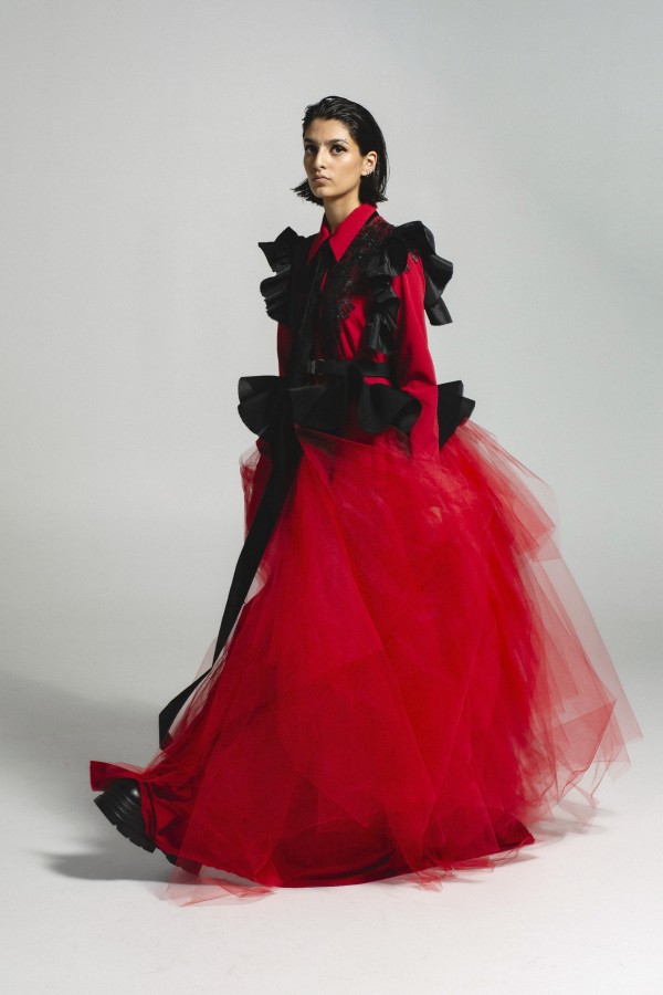 RED LONG DRESS WITH TULLE RED LONG DRESS WITH TULLE