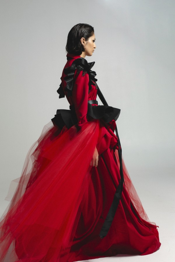 RED LONG DRESS WITH TULLE RED LONG DRESS WITH TULLE