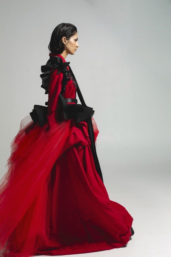 RED LONG DRESS WITH TULLE RED LONG DRESS WITH TULLE