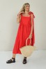 ROMANTIC LINEN RED DRESS