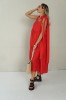 ROMANTIC LINEN RED DRESS