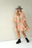 ROMANTIC VISCOSE DRESS WITH PUFF SLEEVES