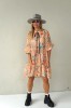ROMANTIC VISCOSE DRESS WITH PUFF SLEEVES