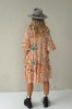 ROMANTIC VISCOSE DRESS WITH PUFF SLEEVES